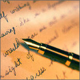 hand-written letter and fountain pen