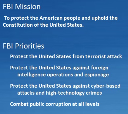 FBI mission and priorities