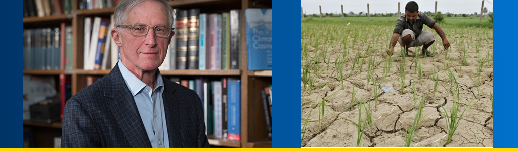 Professor Nordhaus and farmer examining a field during drought