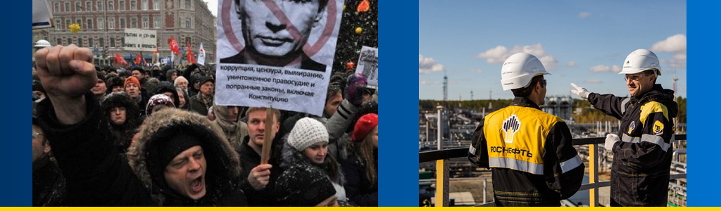 Police break up an unauthorized anti-Putin demonstration in Moscow, and Gazprom worksite