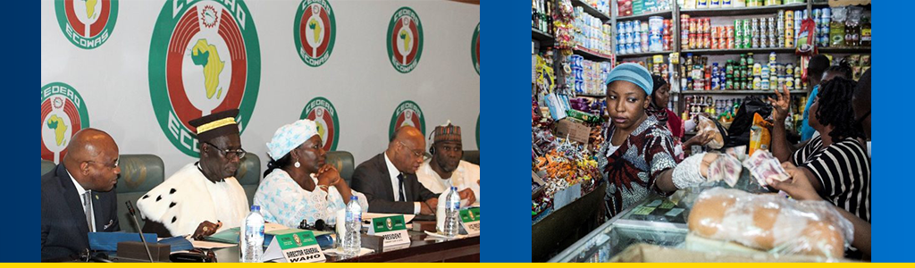 Ecowas meeting; bills exchanged during a transaction in Sierra Leone store