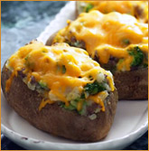 Broccoli stuffed baked potato with cheese