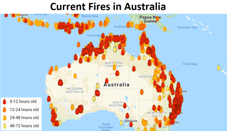 Australia's daily fire map 