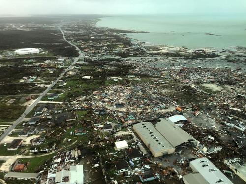 scene of destruction in Bahamas