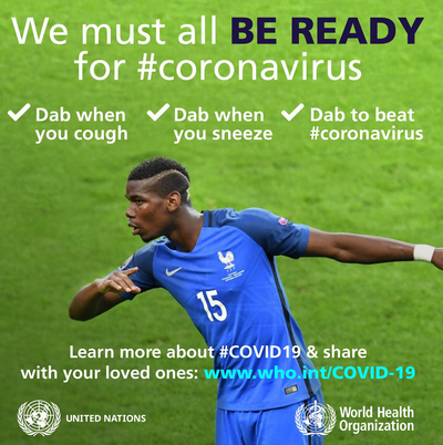 Tweet from Pogba uging social distancing during coronavirus crisis